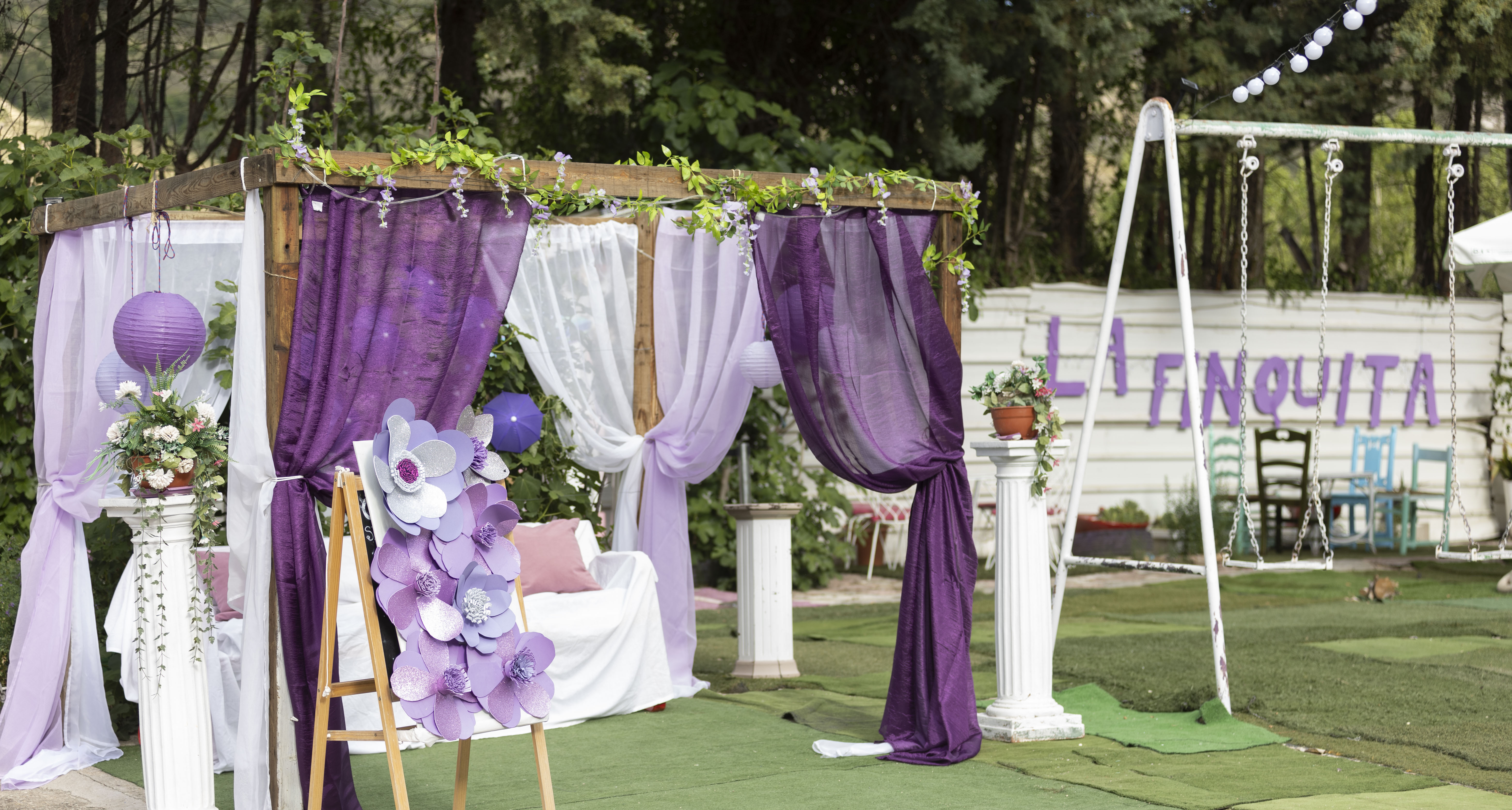 La Finquita decorada para una celebración
