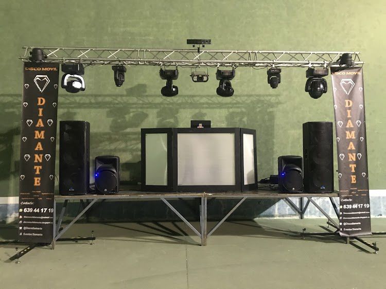 Discomóvil Diamante — setup en interior